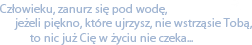 Człowieku, zanurz się pod wodę, jeżeli piękno, które ujrzysz, nie wstrząśnie Tobą, to nic już Cię w życiu nie czeka...
